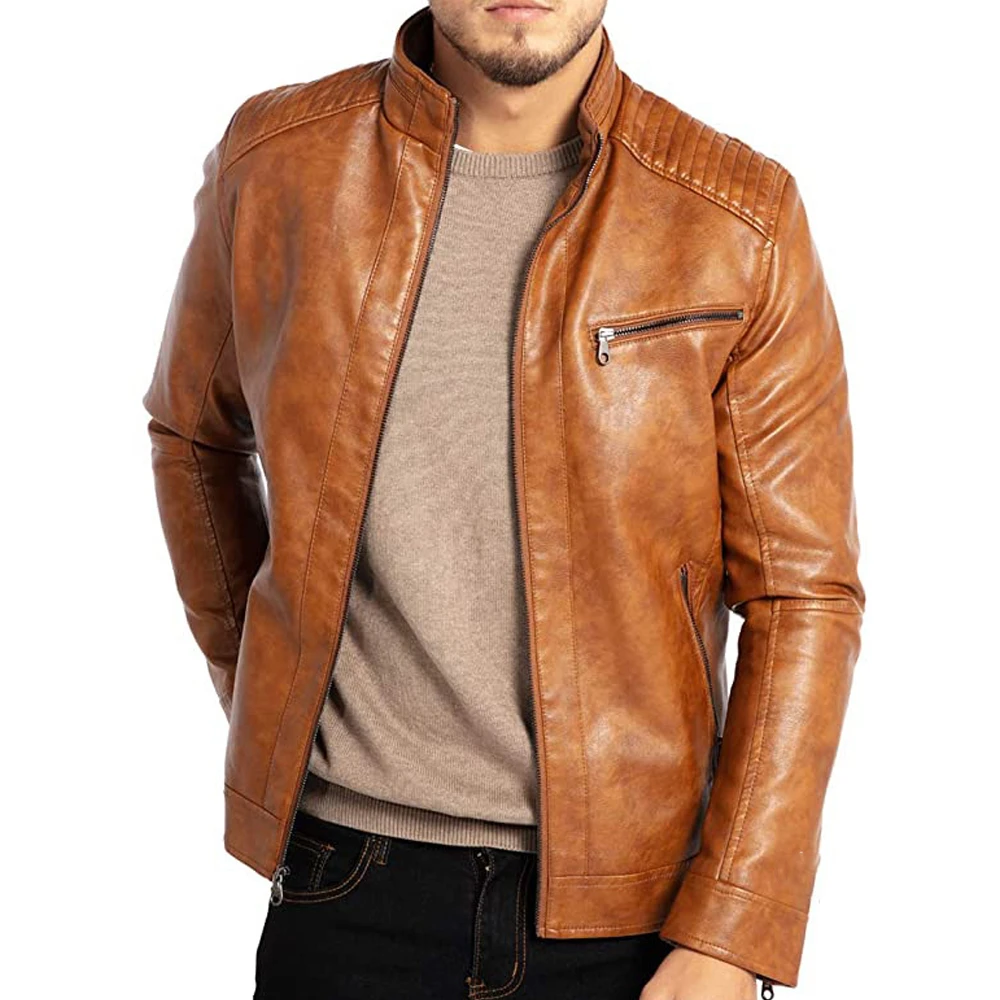 Brandon Veste en Cuir Homme – Blouson Vintage Durable au Style Classique & Intemporel