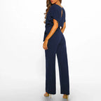Natalie Mono de Mujer – Mono Elegante de Pierna Ancha con Cinturón Anudado