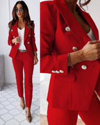 Natalia Tailleur Femme – Ensemble Élégant avec Blazer Structuré et Pantalon Ajusté