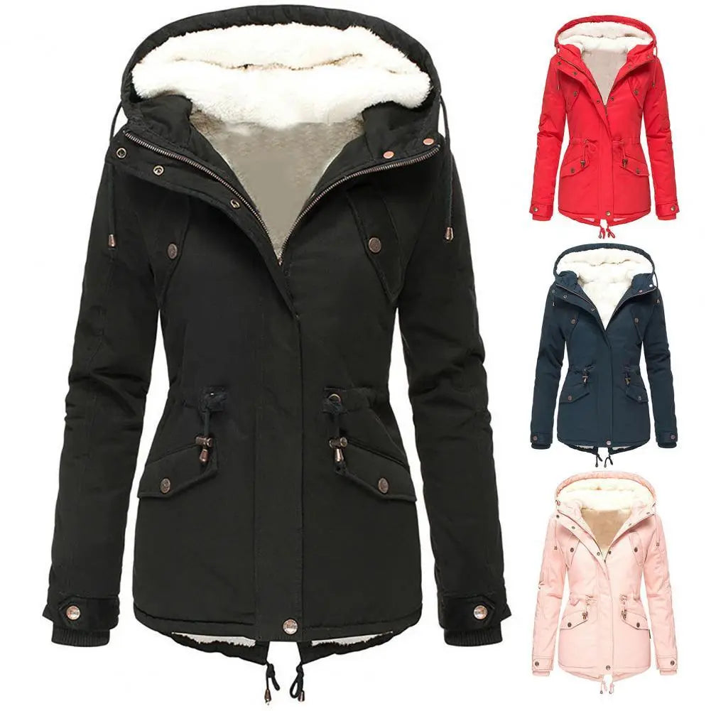Rosalie Veste d’Hiver Femme – Manteau Imperméable Chaud avec Capuche & Doublure Confortable