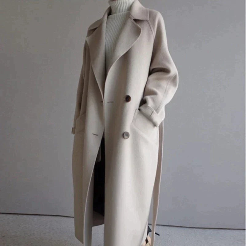 Gabrielle Manteau Long Femme en Laine – Manteau Élégant avec Coupe Classique et Chaleur Hivernale