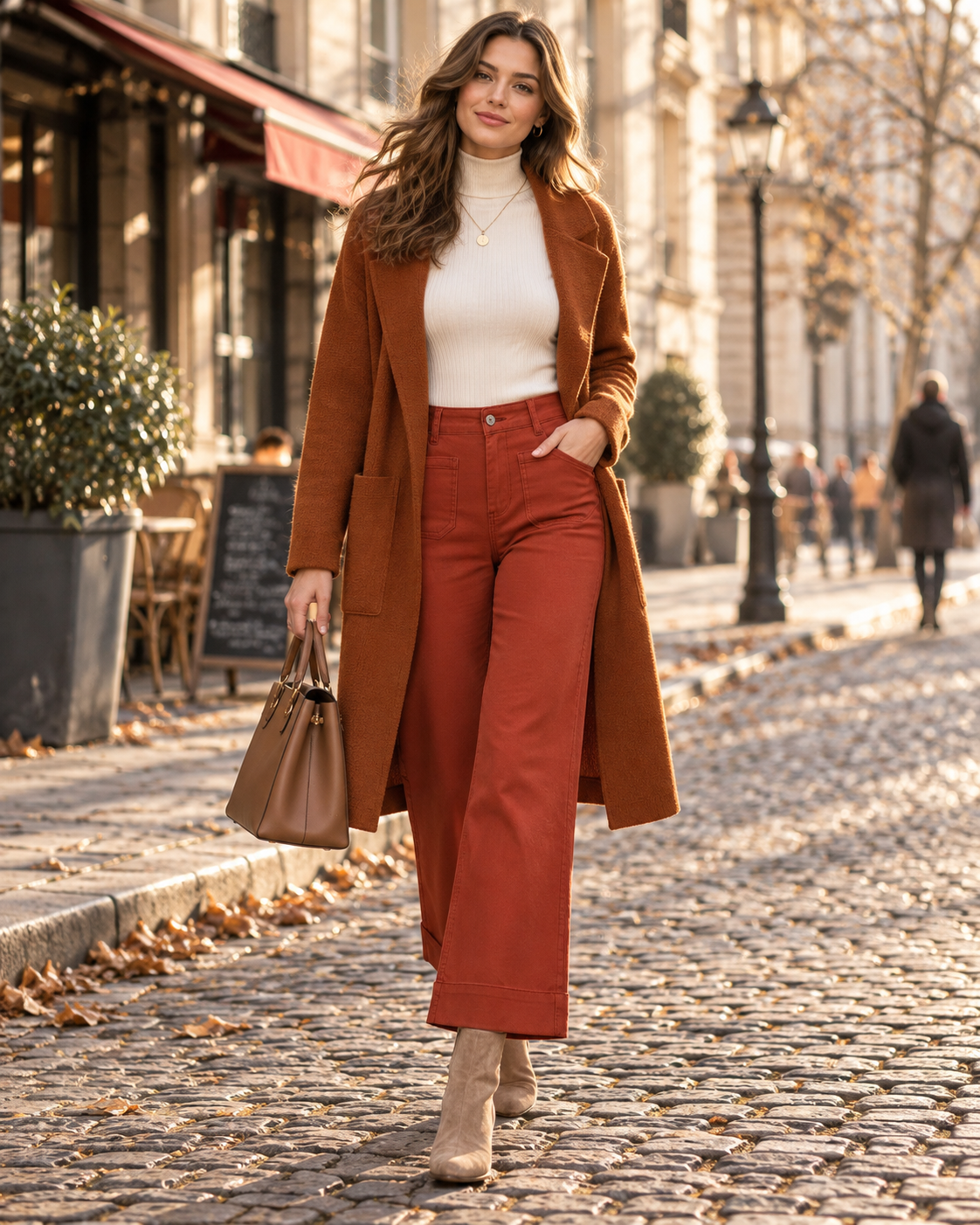 Maeve Jean Large Femme – Taille Haute, Coupe Évasée, Denim Extensible & Poches Plaquées