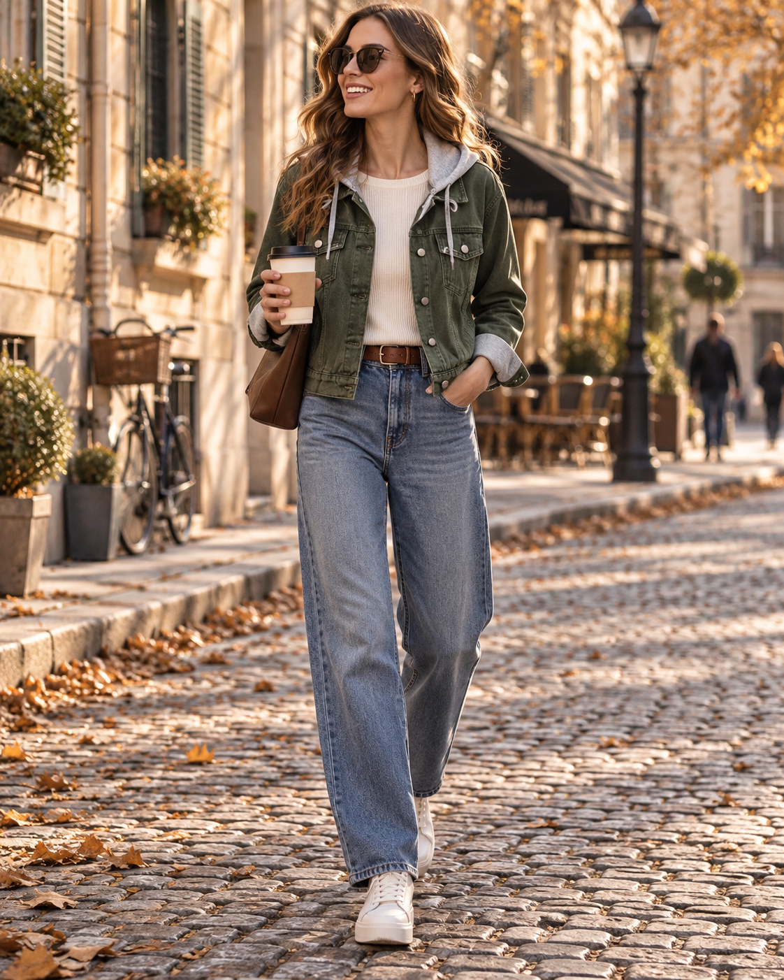 Desiree Veste en Jean Femme – Capuche Amovible, Manches Longues et Poches Poitrine