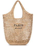 Harper Sac de Plage Femme – Sac Filet Tressé Grande Capacité avec Bandoulière Confortable