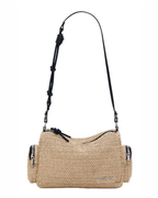 Madeline Women's Crossbody Bag – Small Raffia Bag with Zip Closure and Multiple Pockets