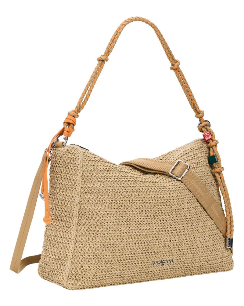 Harlow Borsa a Tracolla Donna – Grande Borsa Rettangolare in Rafia con Tracolle Rimovibili
