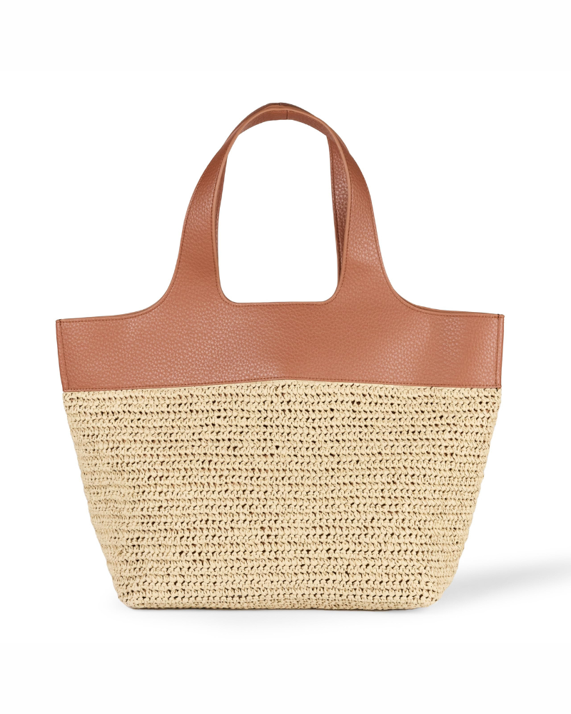 Aubrey Sac Cabas Donna – Grande Tote in Similpelle o Rafia con Chiusura Magnetica