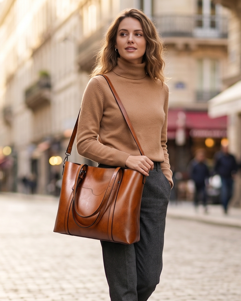 Madison Sac Cabas Femme – Grand Sac en Cuir Élégant avec Grande Capacité pour le Travail