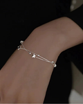 Bracciale Sloane Donna – Bracciale a Maglia Argento 925 con Perle e Cuore Elegante