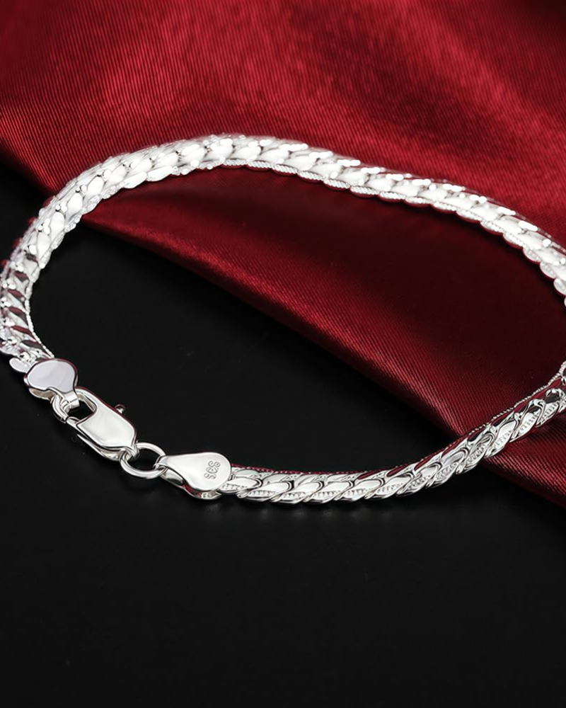 Reese Bracelet for Women – Elegant Hip-Hop Style Cuban Chain Bracelet in 925 Silver