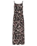 Aubrielle Robe Longue Femme – Robe Maxi Imprimée Sans Manches Col Rond avec Ceinture Nouée