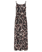 Vestido Largo Aubrielle Mujer – Vestido Maxi Estampado Sin Mangas con Cuello Redondo y Cinturón para Atar