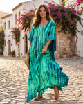 Vanessa Abito Caftano Lungo Donna – Abito Maxi Estivo Fluido in Stile Boho Chic