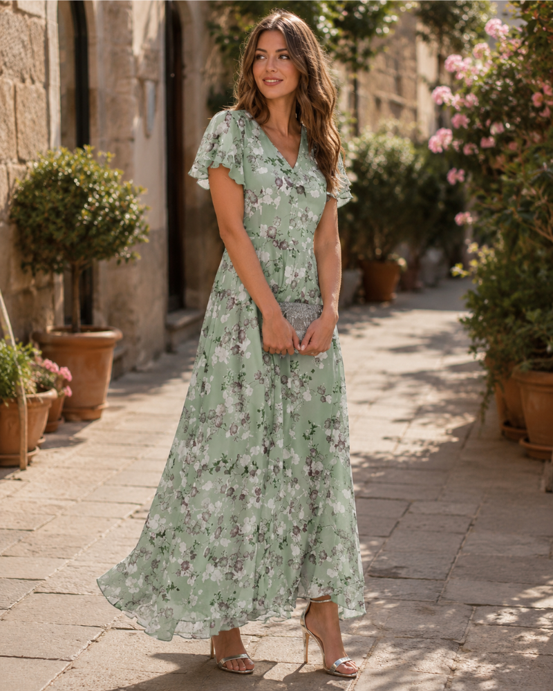 Chloé Abito Midi Donna – Abito Elegante a Taglio Slim in Tessuto Morbido per Ogni Occasione