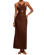 Vestido Bianca para Mujer – Vestido de Espalda Descubierta con Corte y Corsé de Pétalos y Corte Elegante