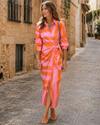 Liora Robe d'Été Femme – Robe Légère aux Couleurs Vibrantes avec Coupe Fluide et Élégante