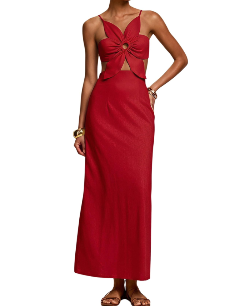 Bianca Robe Femme – Robe Dos Nu à Découpe avec Bustier Pétale et Coupe Élégante