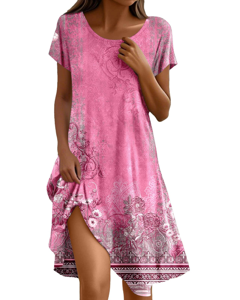 Brielle Robe Longue Femme – Maxi Robe Volantée Col Rond Coupe Fluide Élégante