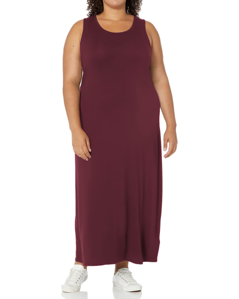 Bexley Long Dress Women’s – Maxi Tank Dress Round Neck Sleeveless Fitted Cut  