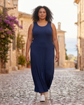 Bexley Robe Longue Femme – Robe Maxi Débardeur Col Rond Sans Manches Coupe Ajustée