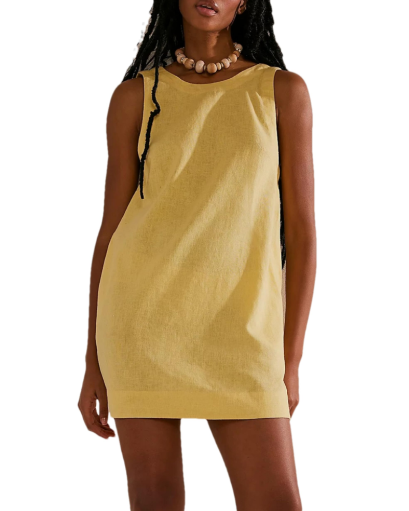 Aubrey Women's Casual Dress – Sleeveless Open-Back Loose-Fit Dress