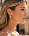 Elise Women's Earrings – Rhodium-Plated Hoops Paved with Clear Crystals