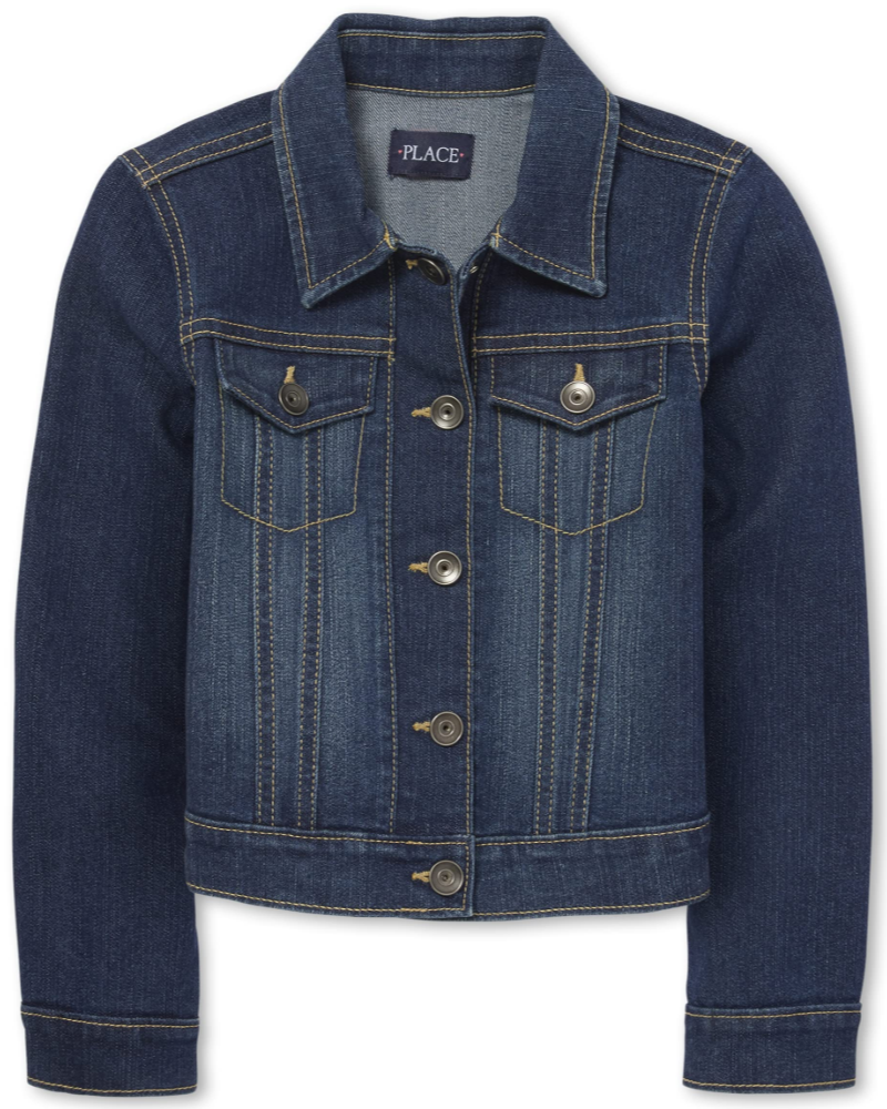 Avery Veste en Jean Fille – Veste Denim Stretch Boutonnée Effet Usé