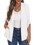 Delilah Blazer Femme – Veste de Tailleur Ouverte à Revers avec Poches & Manches Longues
