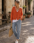 Inès Gilet Femme – Cardigan en Maille Douce avec Col V Élégant & Coupe Confortable