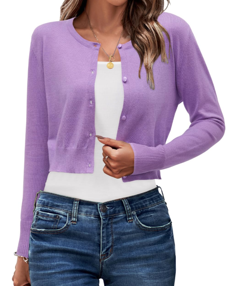 Cardigan Sienna Court Donna – Gilet Bottonato Collo Tondo Maglia Leggera Maniche Lunghe