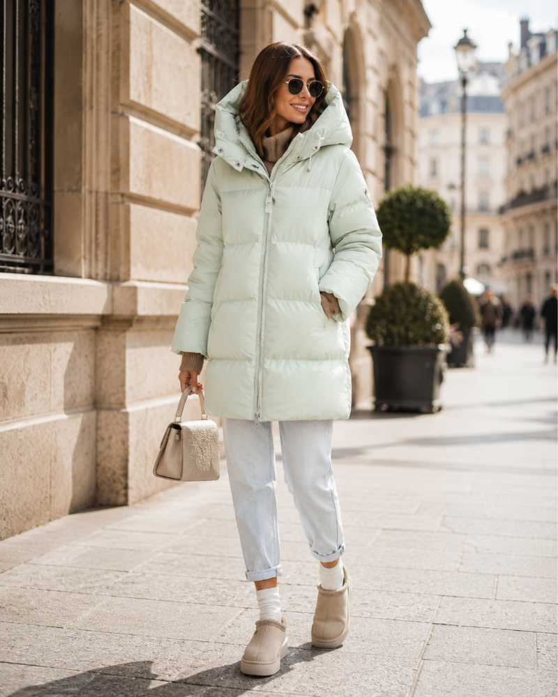 Savannah Cappotto invernale da donna – Piumino lungo caldo con cappuccio e stile elegante