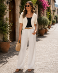 Keira Boléro Femme – Cardigan Court Ajouré Maille Crochet Élégant Style Vintage