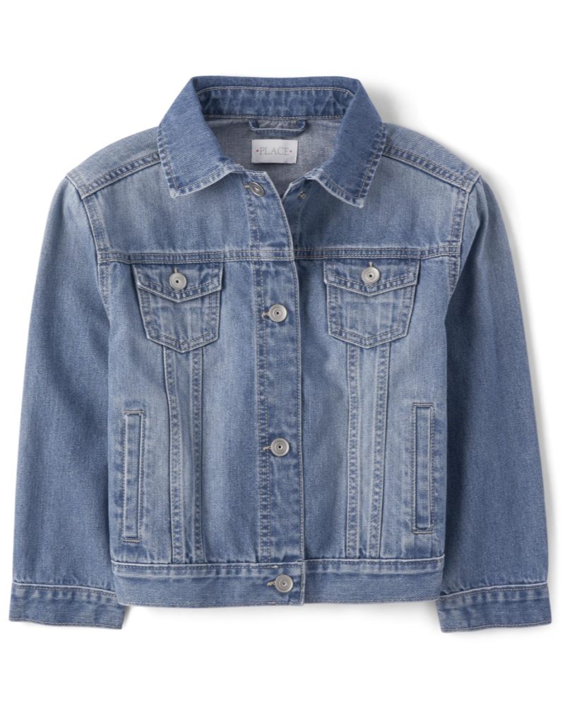 Avery Veste en Jean Fille – Veste Denim Stretch Boutonnée Effet Usé