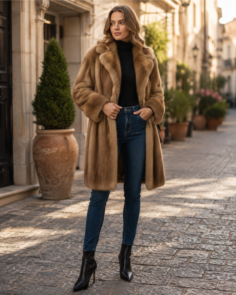 Odessa Cappotto Lungo Invernale Donna – Cappotto Elegante in Fibre Resistenti con Taglio Lungo e Calore Confortevole