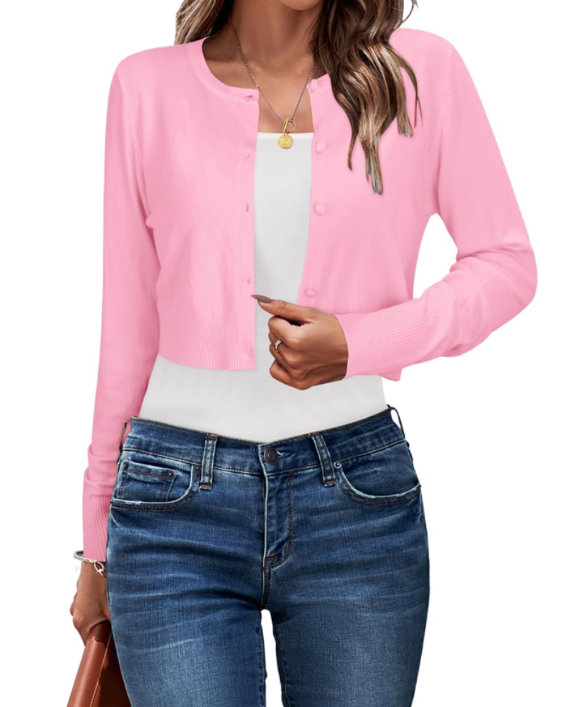 Cardigan Sienna Court Donna – Gilet Bottonato Collo Tondo Maglia Leggera Maniche Lunghe