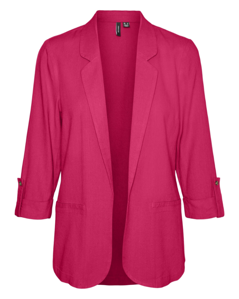 Riley Blazer Femme – Veste Ouverte à Revers avec Manches 3/4 Élégante