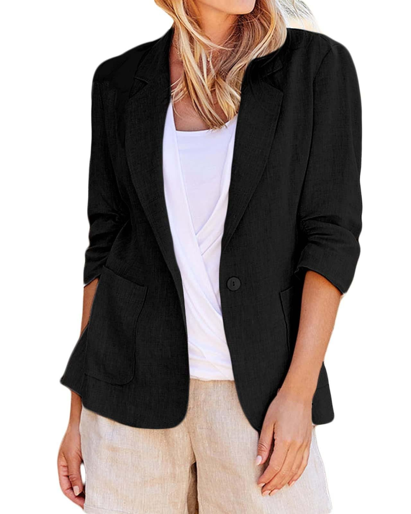 Caroline Blazer Femme – Veste de Tailleur Élégante Coupe Oversize avec Poches & Boutons