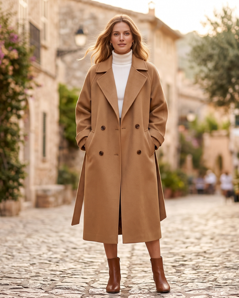 Gabrielle Cappotto Lungo Donna in Lana – Cappotto Elegante con Taglio Classico e Calore Invernale