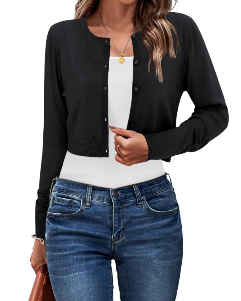 Cardigan Sienna Court Donna – Gilet Bottonato Collo Tondo Maglia Leggera Maniche Lunghe