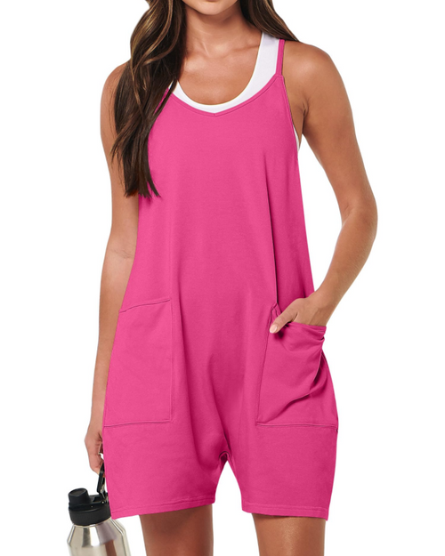 Mono Corto Brooke para Mujer – Mono Corto con Tirantes Finos de Tela Elástica