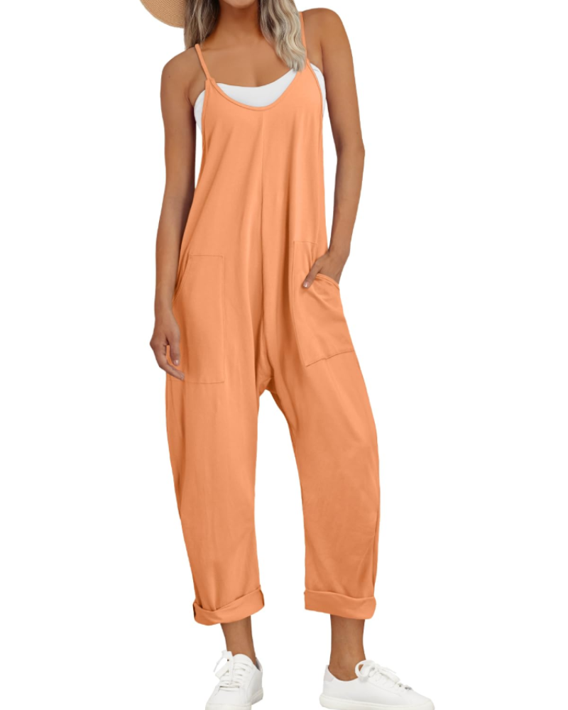 Savannah Women's Jumpsuit – Loose Fit Cami Jumpsuit with Pockets in Cotton