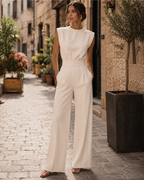 Camille Women's Jumpsuit – Elegant Lightweight Fabric High-Waisted Straight-Leg Jumpsuit