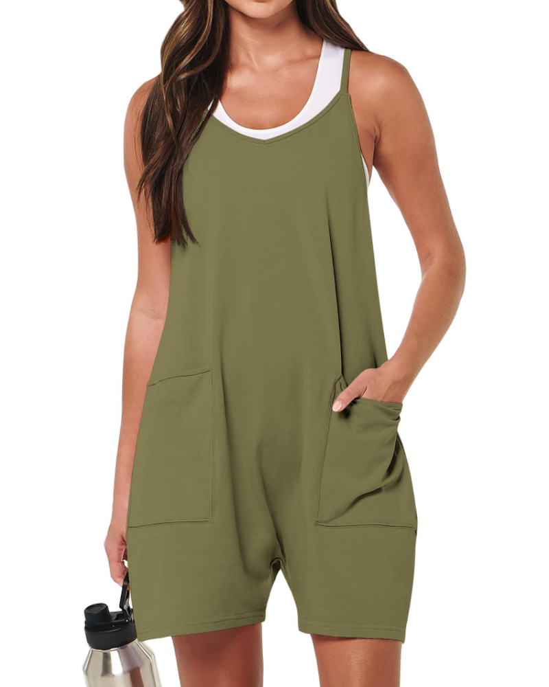 Brooke Women's Romper – Short Strappy Jumpsuit in Stretch Fabric