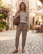 Kimberly Completo Donna in Maglia – Completo Morbido con Motivo Zebra Elegante e Pantaloni Confortevoli