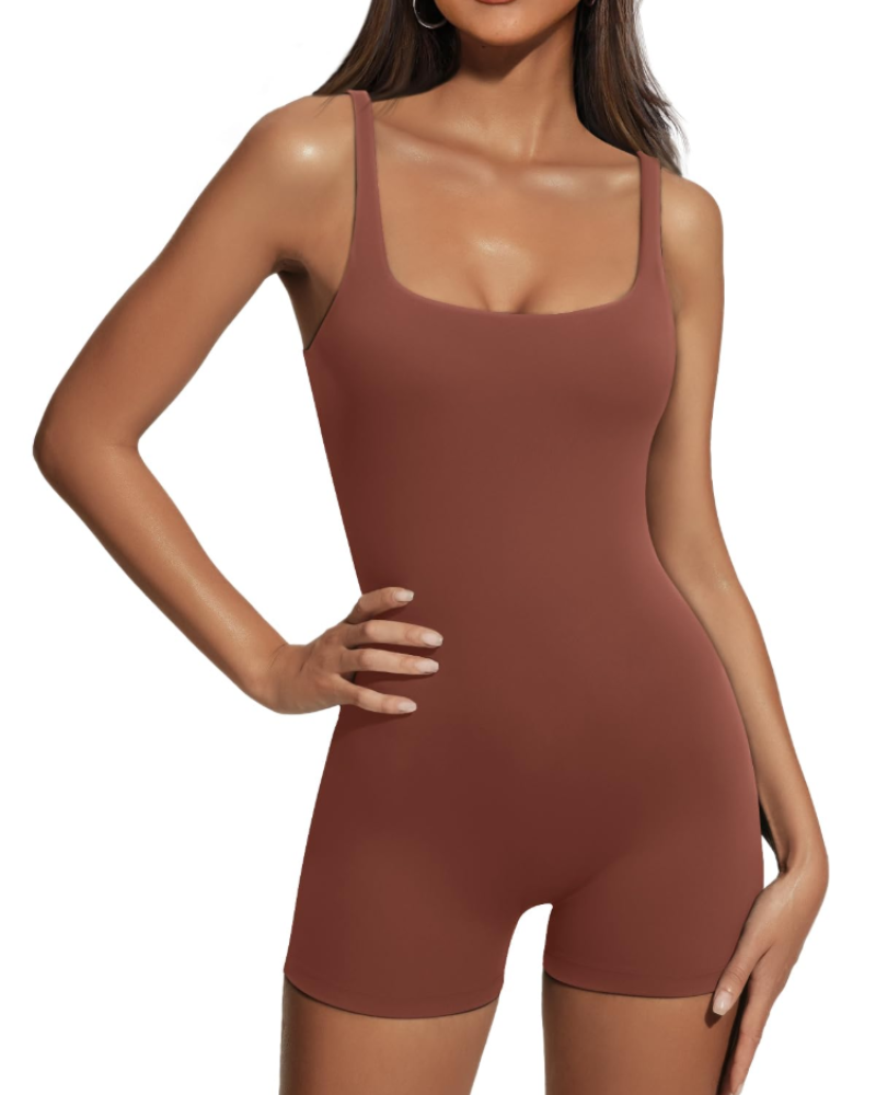 Madison Combishort Sport Femme – Combinaison Stretch Sans Manches à Dos Nu pour Yoga & Fitness