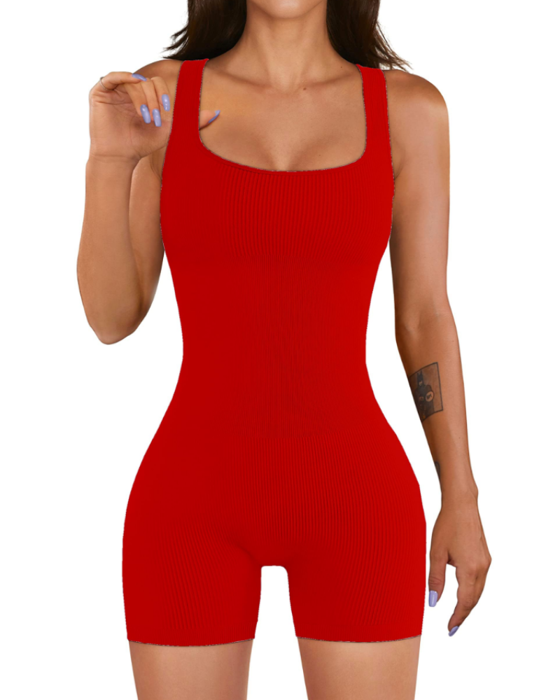 Harper Women's Sports Jumpsuit - Seamless Ribbed Stretch Jumpsuit for Yoga & Fitness