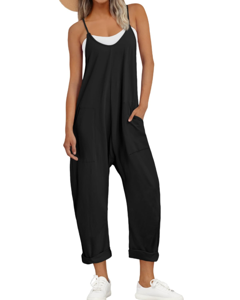 Savannah Women's Jumpsuit – Loose Fit Cami Jumpsuit with Pockets in Cotton
