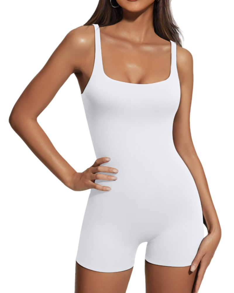 Madison Combishort Sport Femme – Combinaison Stretch Sans Manches à Dos Nu pour Yoga & Fitness
