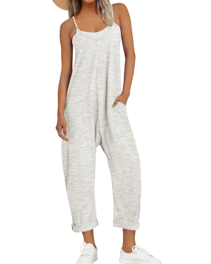 Savannah Women's Jumpsuit – Loose Fit Cami Jumpsuit with Pockets in Cotton