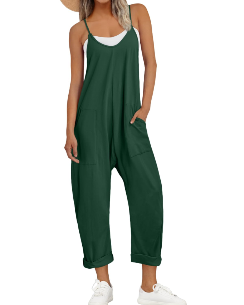 Savannah Women's Jumpsuit – Loose Fit Cami Jumpsuit with Pockets in Cotton